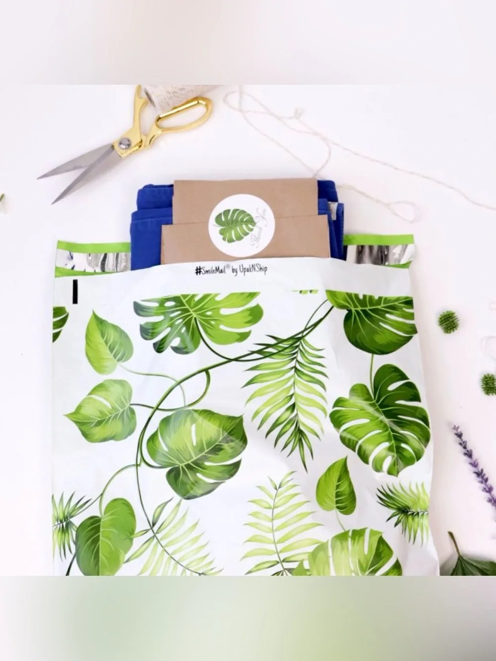Set of 20 14.5” x 19” Banana Leaves Botanical Poly Mailers